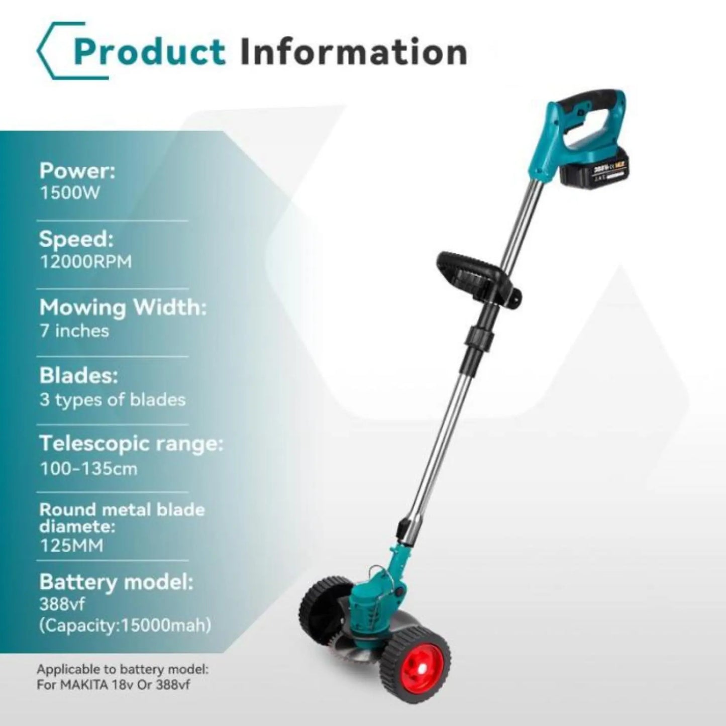 Zauryx G1 Grass Trimmer – Cordless Lawn Mower for Home Garden (FREE Battery & FastCharger)