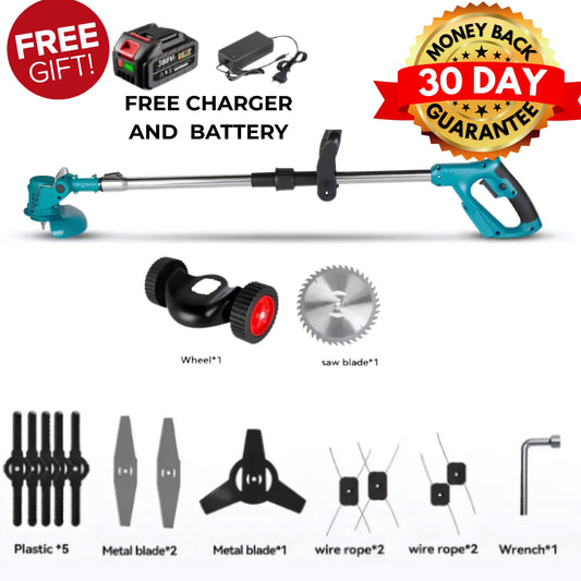 Zauryx G1 Grass Trimmer – Cordless Lawn Mower for Home Garden (FREE Battery & FastCharger)