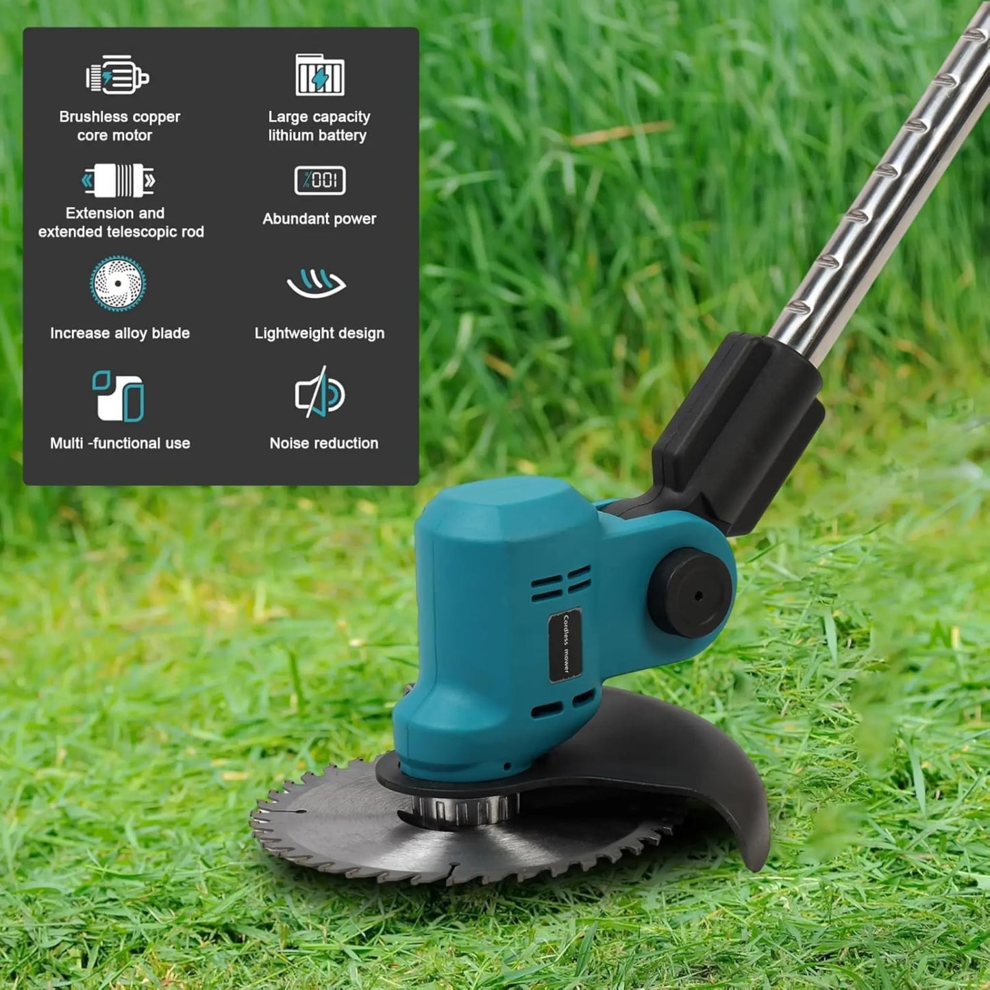 Zauryx G1 Grass Trimmer – Cordless Lawn Mower for Home Garden (FREE Battery & FastCharger)